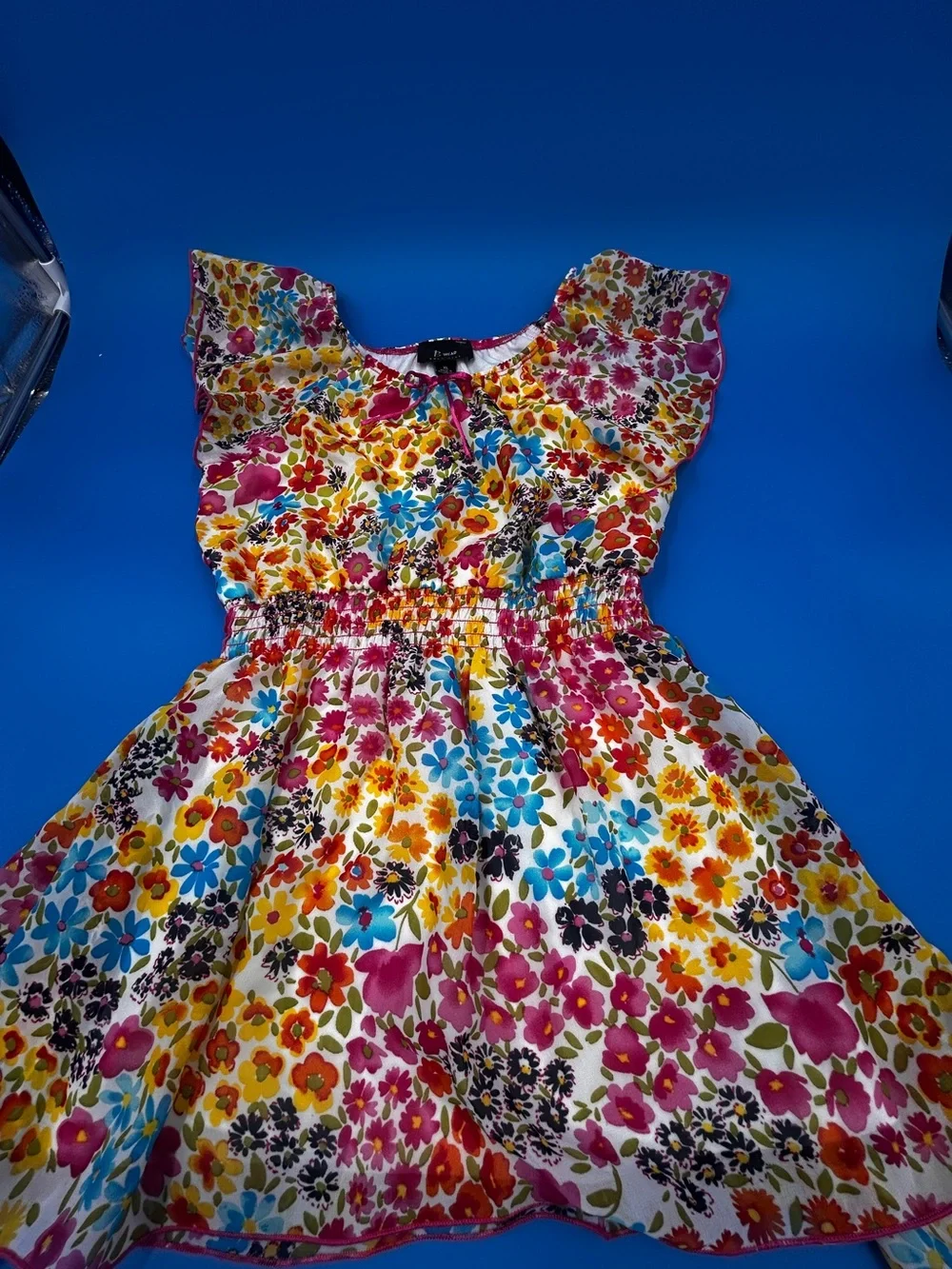Bwear Multicolor Floral Flutter-Sleeve Dress